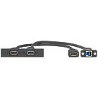Extron One HDMI Female, One USB A 3.2 Female to USB B Female on Pigtails Single Space AAP HDMI Female and USB A Female sockets on Pigtails Finished in Black (HDMI 1.4 10.2Gbps; USB 3.2 Gen 1 5Gbps)