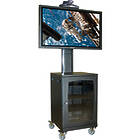 Unicol ASD7 Deep AV Media Rack Cabinet with mast and PZX1 Mount ({calcScreenSizeRangeINCH} / Max {calcMaxWeightKG}; AVR7 cabinet with M1X1 mount; 642mm Rack Depth)