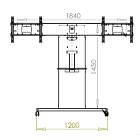 Unicol RH200 Rhobus Premium Dual Monitor/TV trolley product image