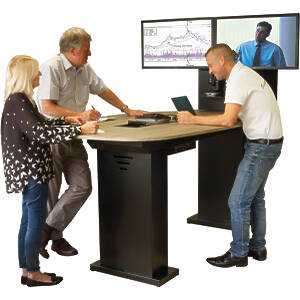 Stand-to-Meet Premium Quality Twin Screen Fixed Height Table