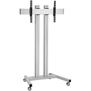 Connect-It Trolley Height Adjustable Monitor Trolley finished in Black & Silver